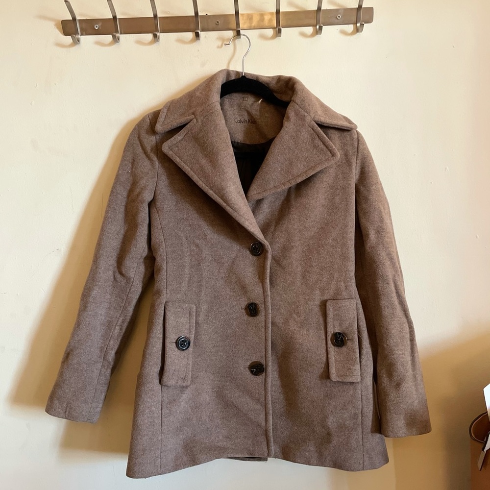 Calvin Klein Tan Wool Coat